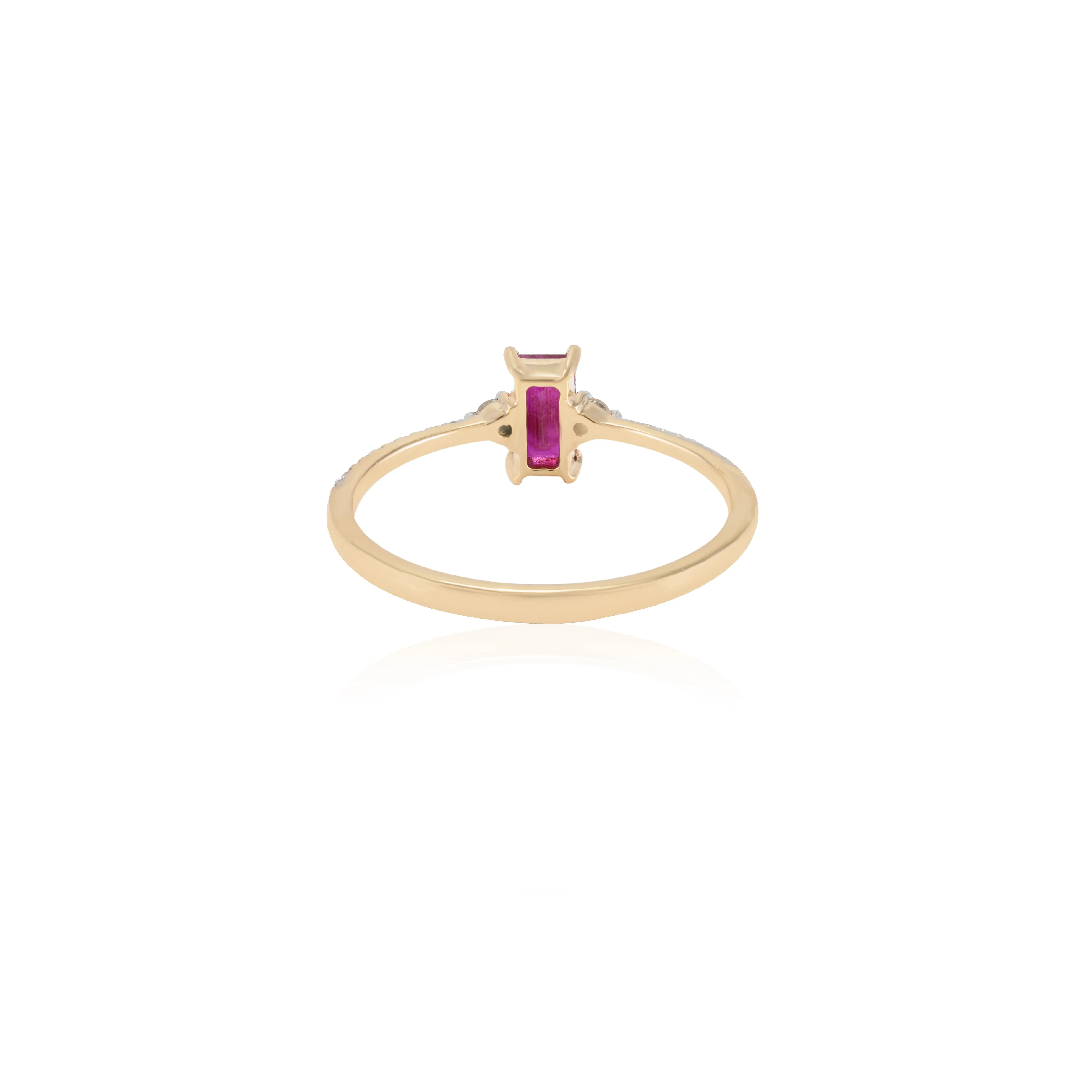 14K Gold Baguette Ruby and Diamond Wedding Ring