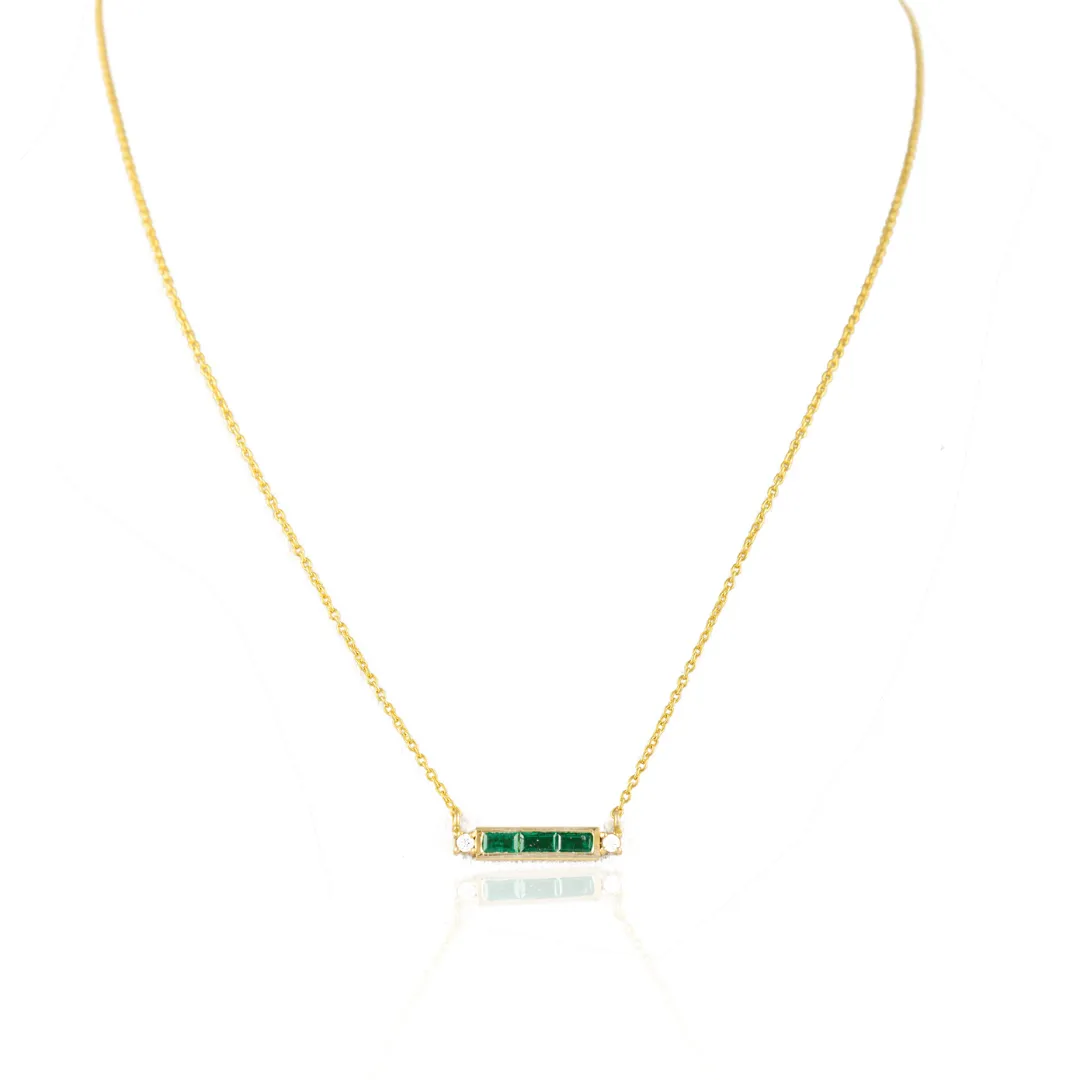 18K Gold Emerald Necklace
