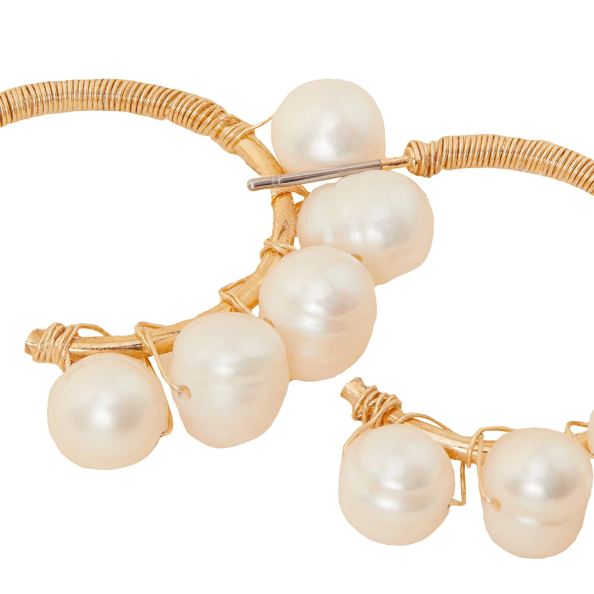 Accessorize London Women's Pearl Hoop Earrings