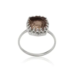Amelia Ring, Smokey Quartz, Silver
