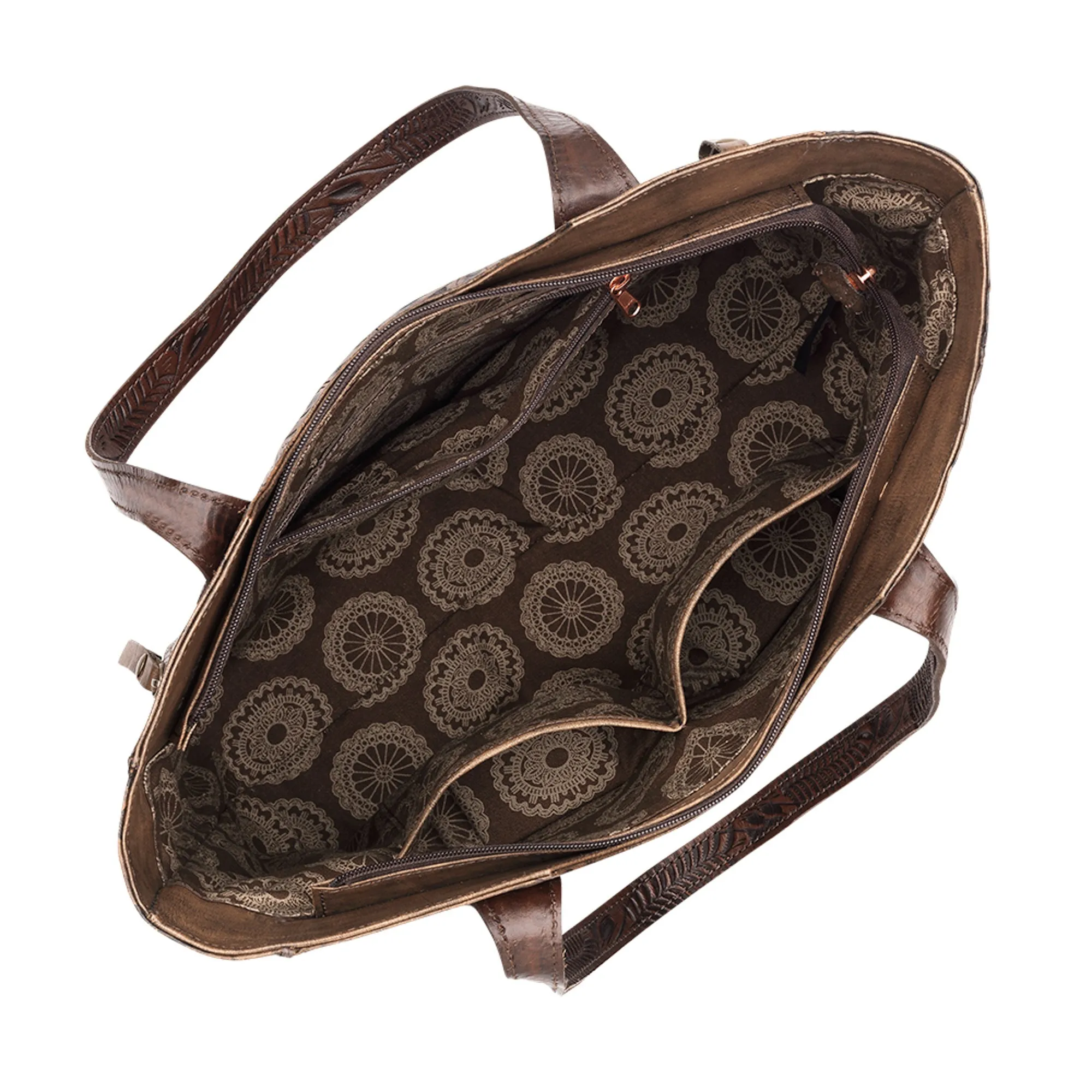 American West Annie's Secret Collection Charcoal Leather Large Tote