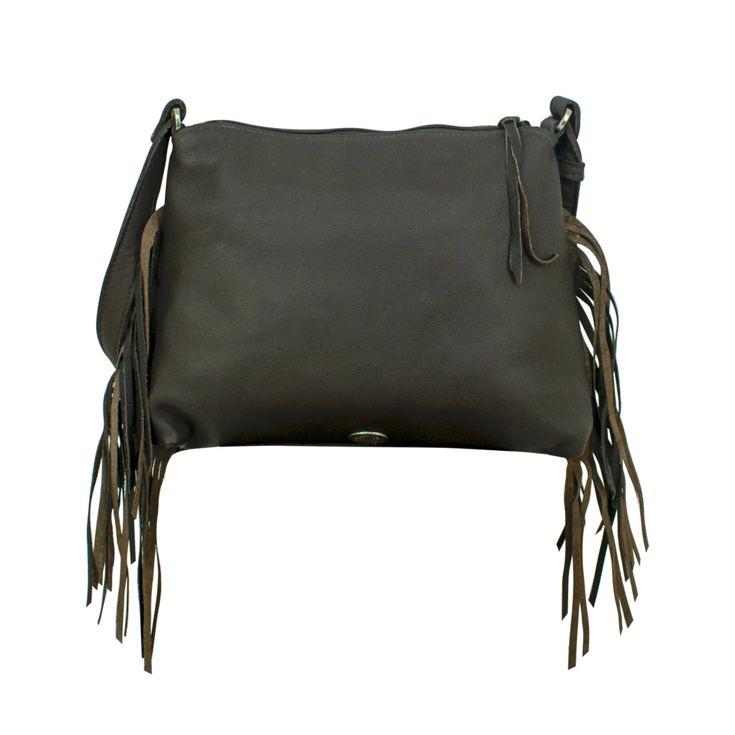 American West Brown Multi Leather Tapestry Shoulder Bag