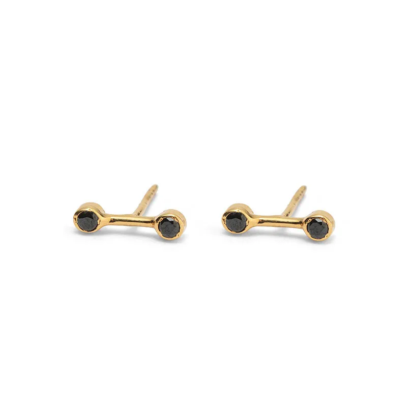 Ara Stud, Black Spinel, Gold