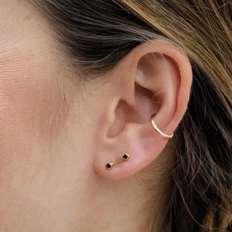 Ara Stud, Black Spinel, Gold