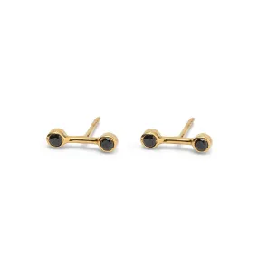 Ara Stud, Black Spinel, Gold