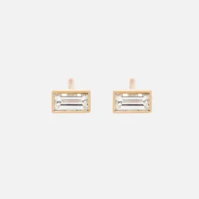 Baby Baguette Diamond Studs