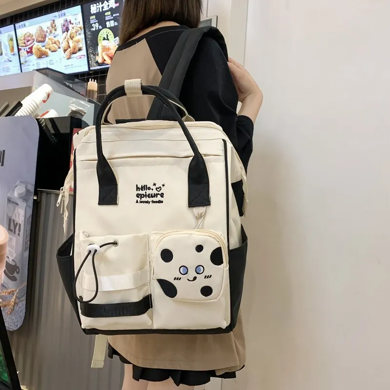 BACK TO COLLEGE  Fashion Girls Cute Backpack Sweet Kawaii Teenager Schoolbag Rucksack High School Mochila Bookbag Nylon Shoulder Bag