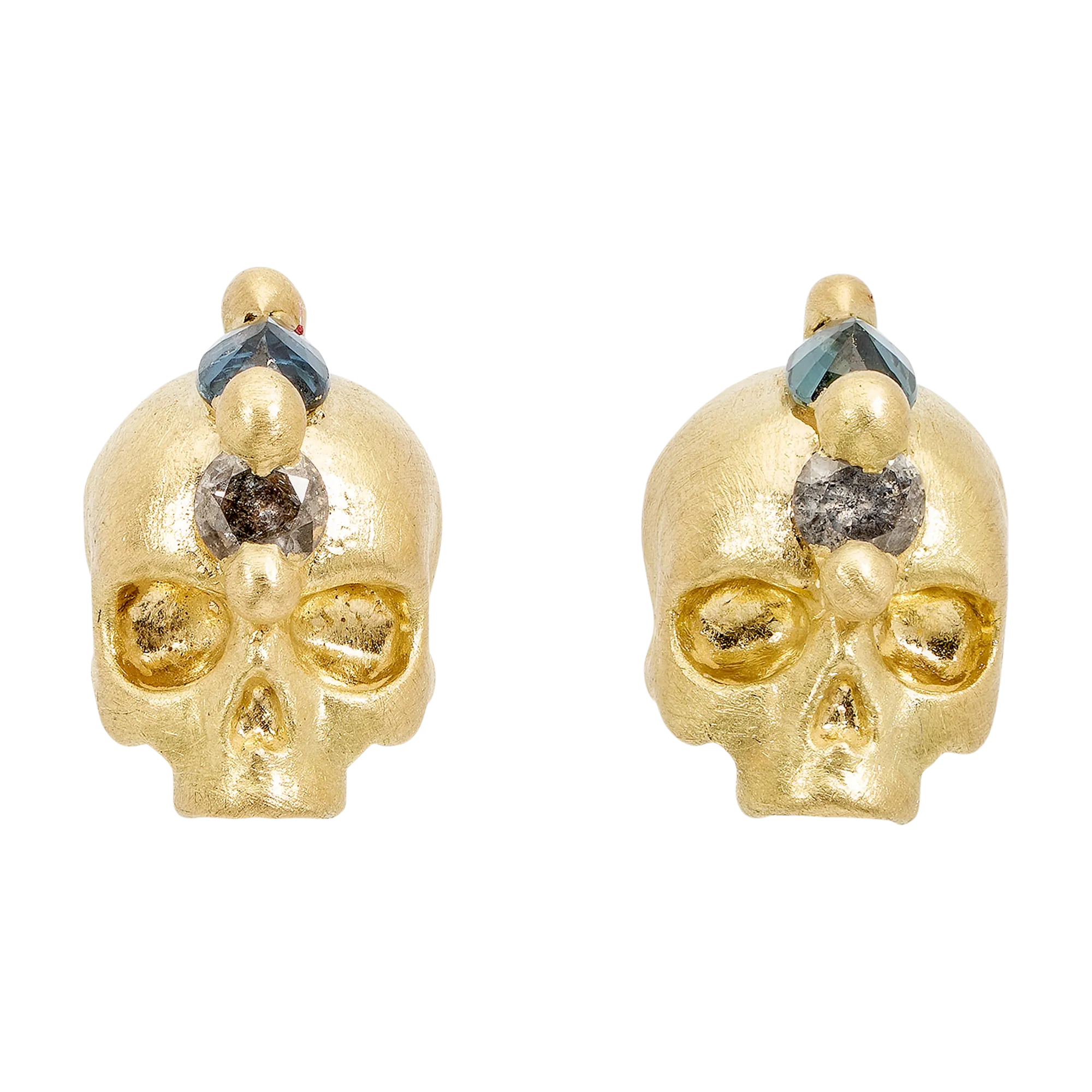 Blue Island Of Idols Skull Stud Earrings - Made to Order