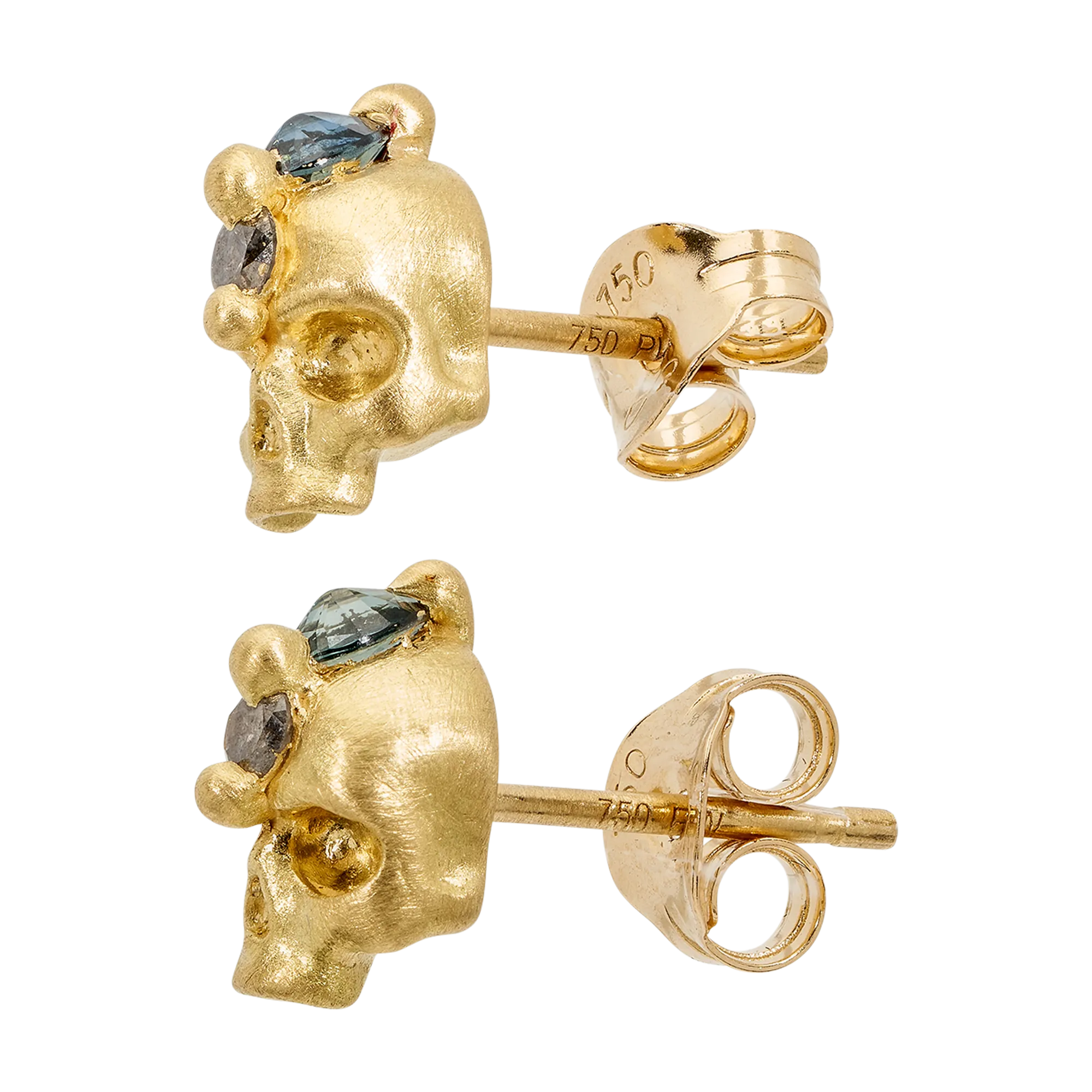 Blue Island Of Idols Skull Stud Earrings - Made to Order