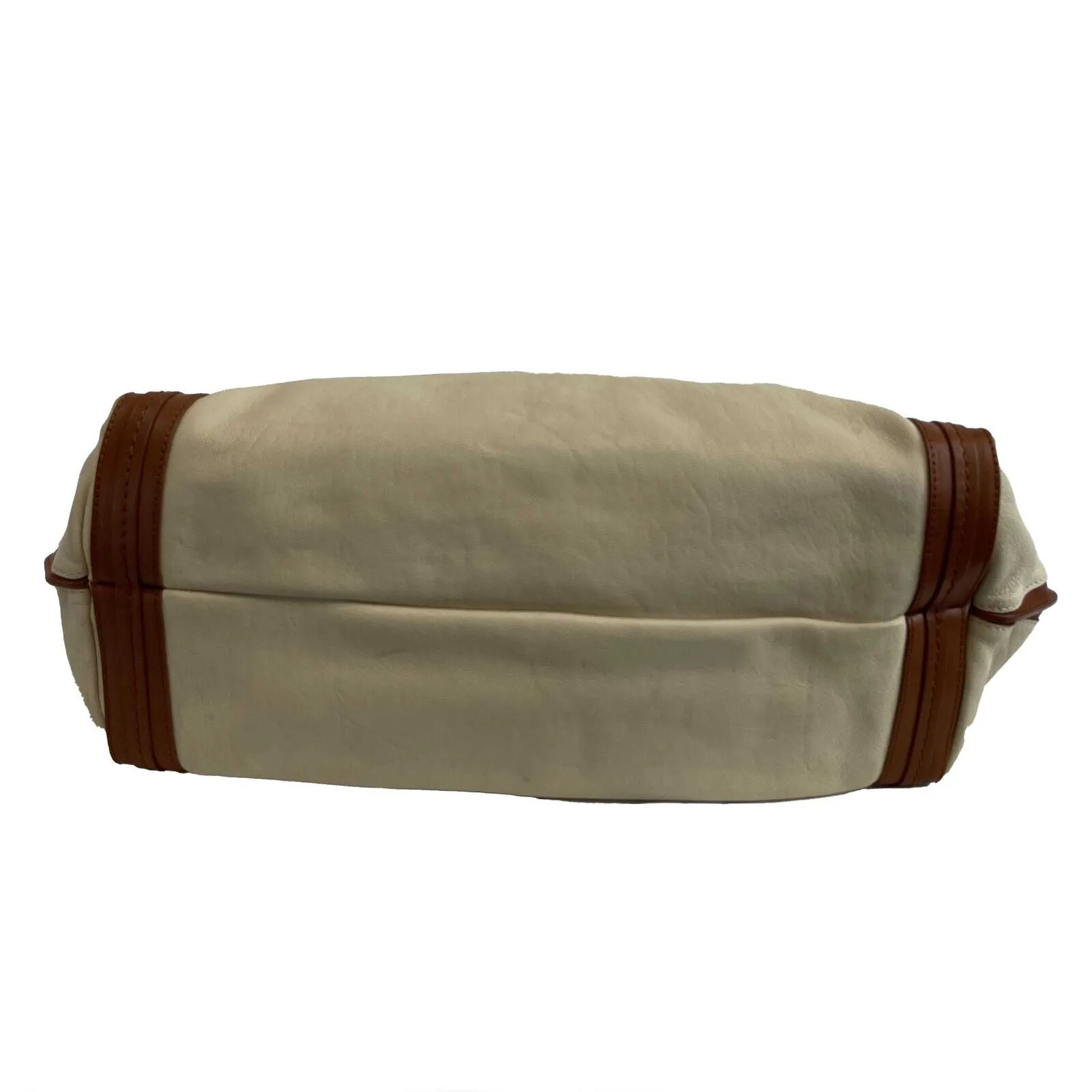 Chloe - Calfskin Medium Alison East West Tote Husky White Tan Shoulder Bag