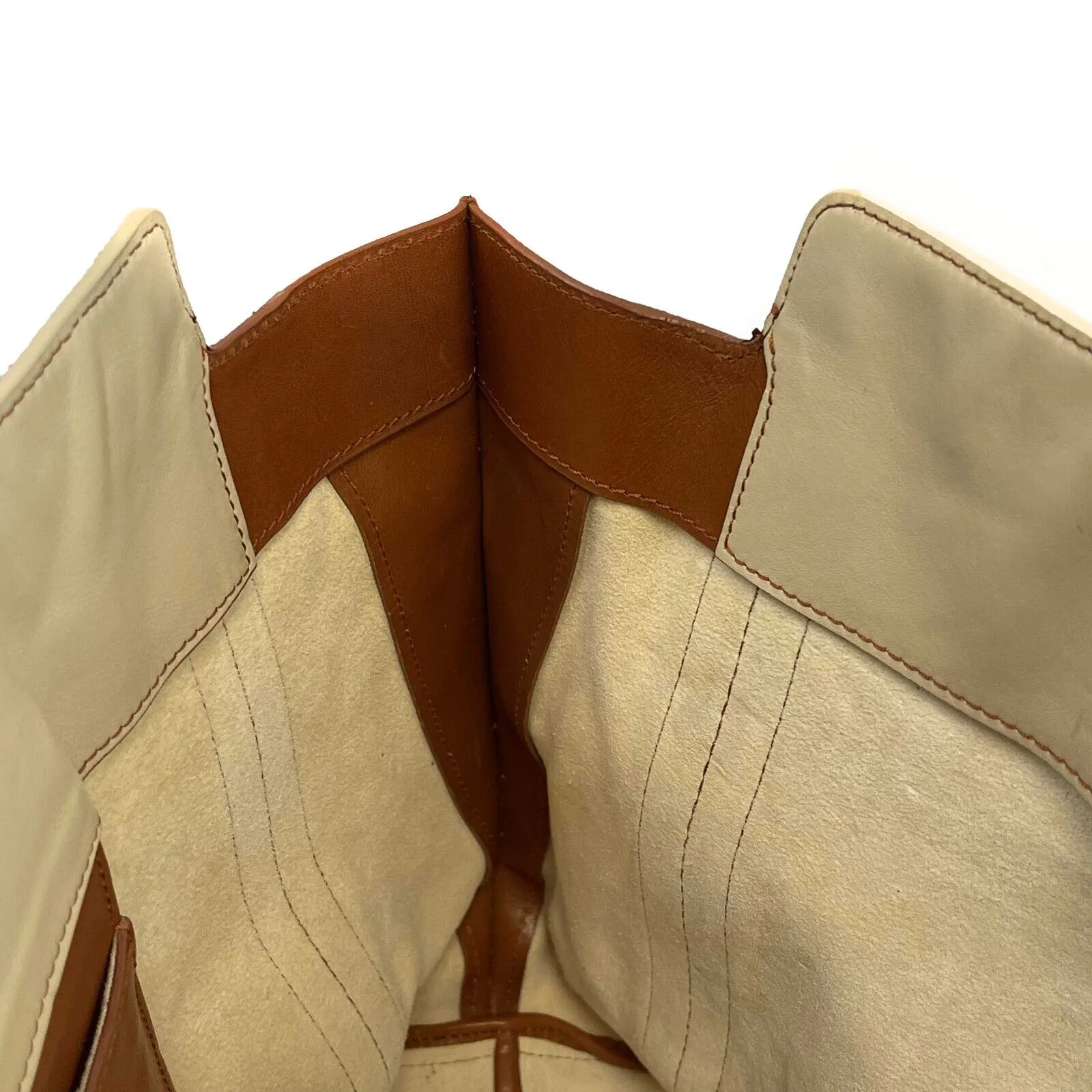 Chloe - Calfskin Medium Alison East West Tote Husky White Tan Shoulder Bag
