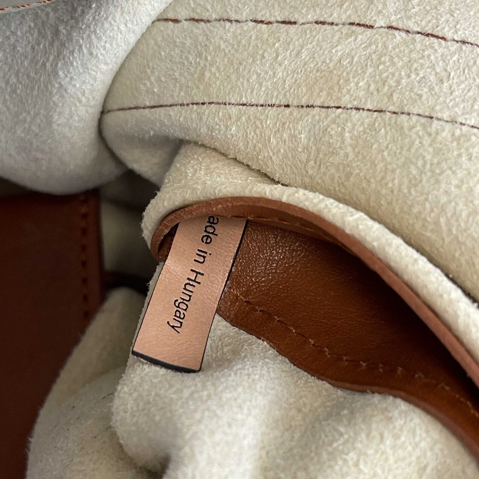 Chloe - Calfskin Medium Alison East West Tote Husky White Tan Shoulder Bag