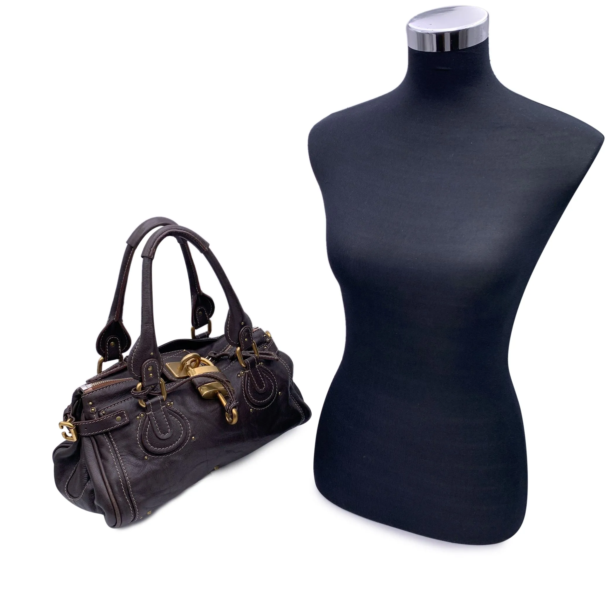 Chloe Dark Brown Leather Paddington Tote Satchel Handbag Bag