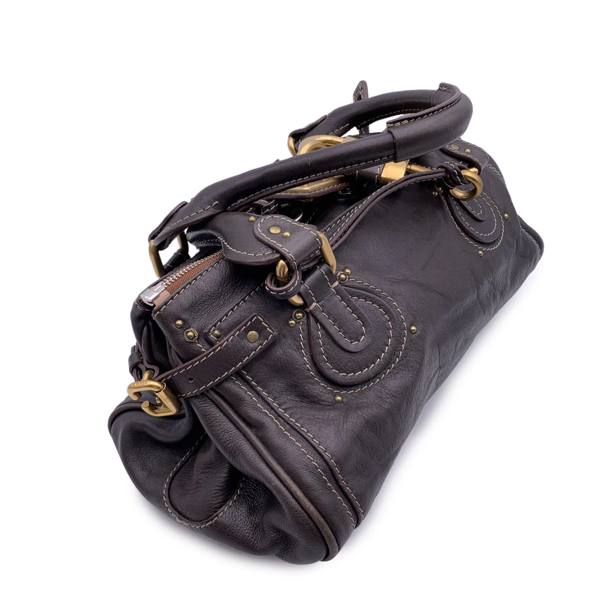 Chloe Dark Brown Leather Paddington Tote Satchel Handbag Bag