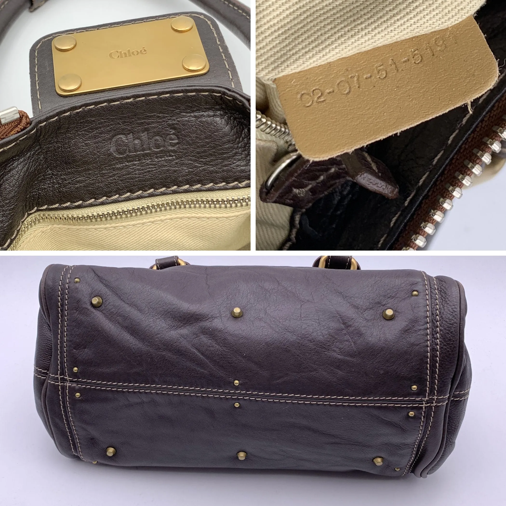 Chloe Dark Brown Leather Paddington Tote Satchel Handbag Bag