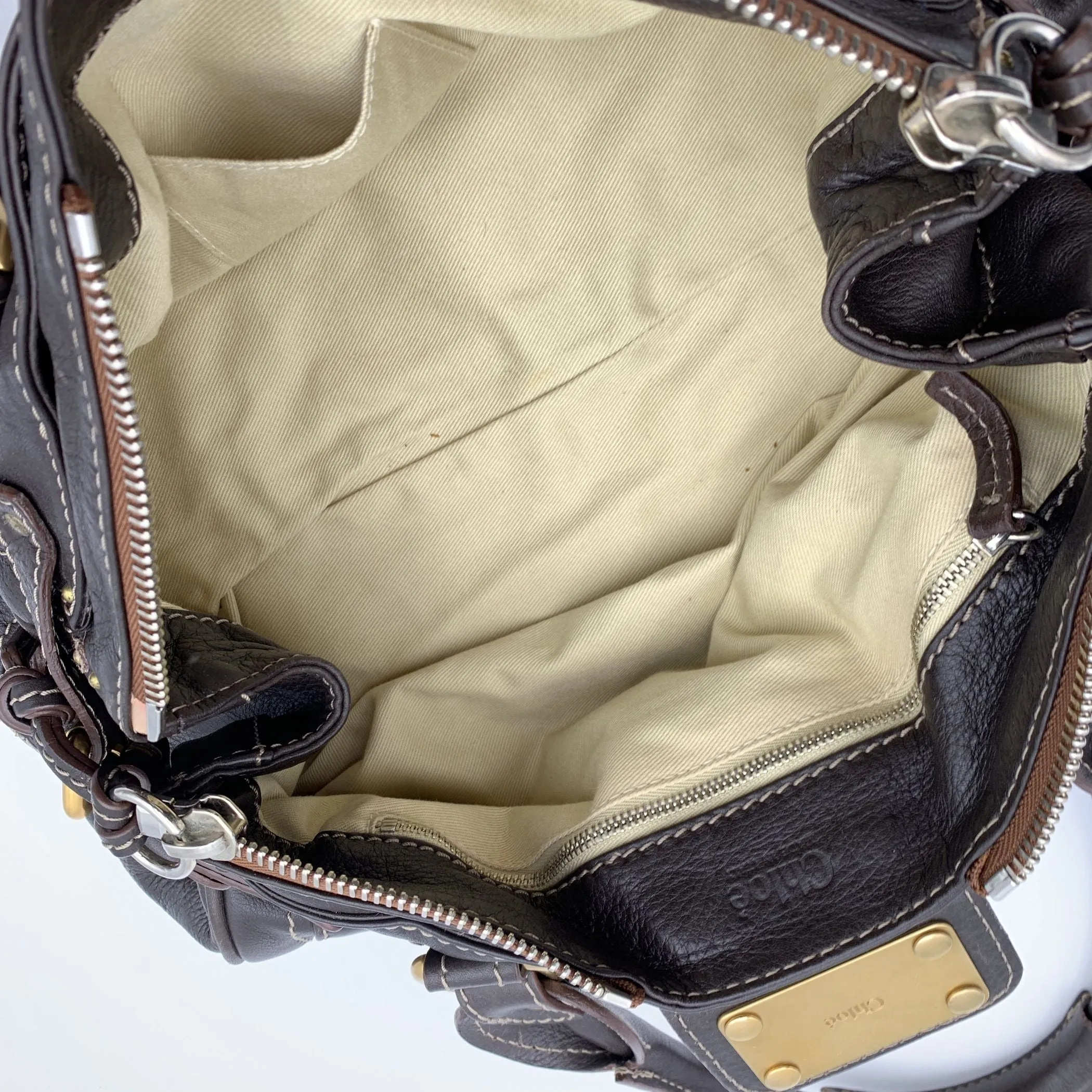 Chloe Dark Brown Leather Paddington Tote Satchel Handbag Bag