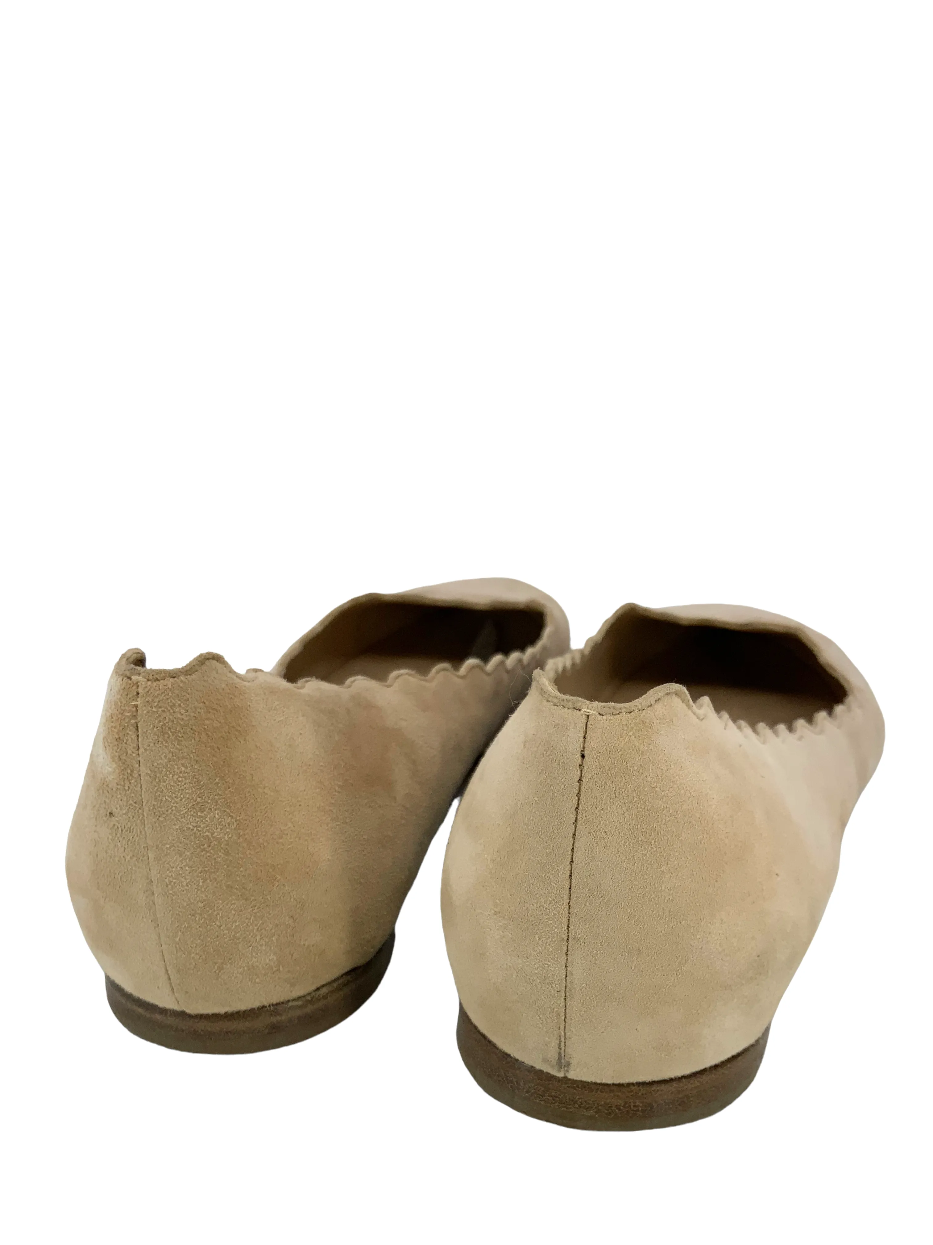 Scalloped Suede Ballet Flats by CHLOE - Size 9.5