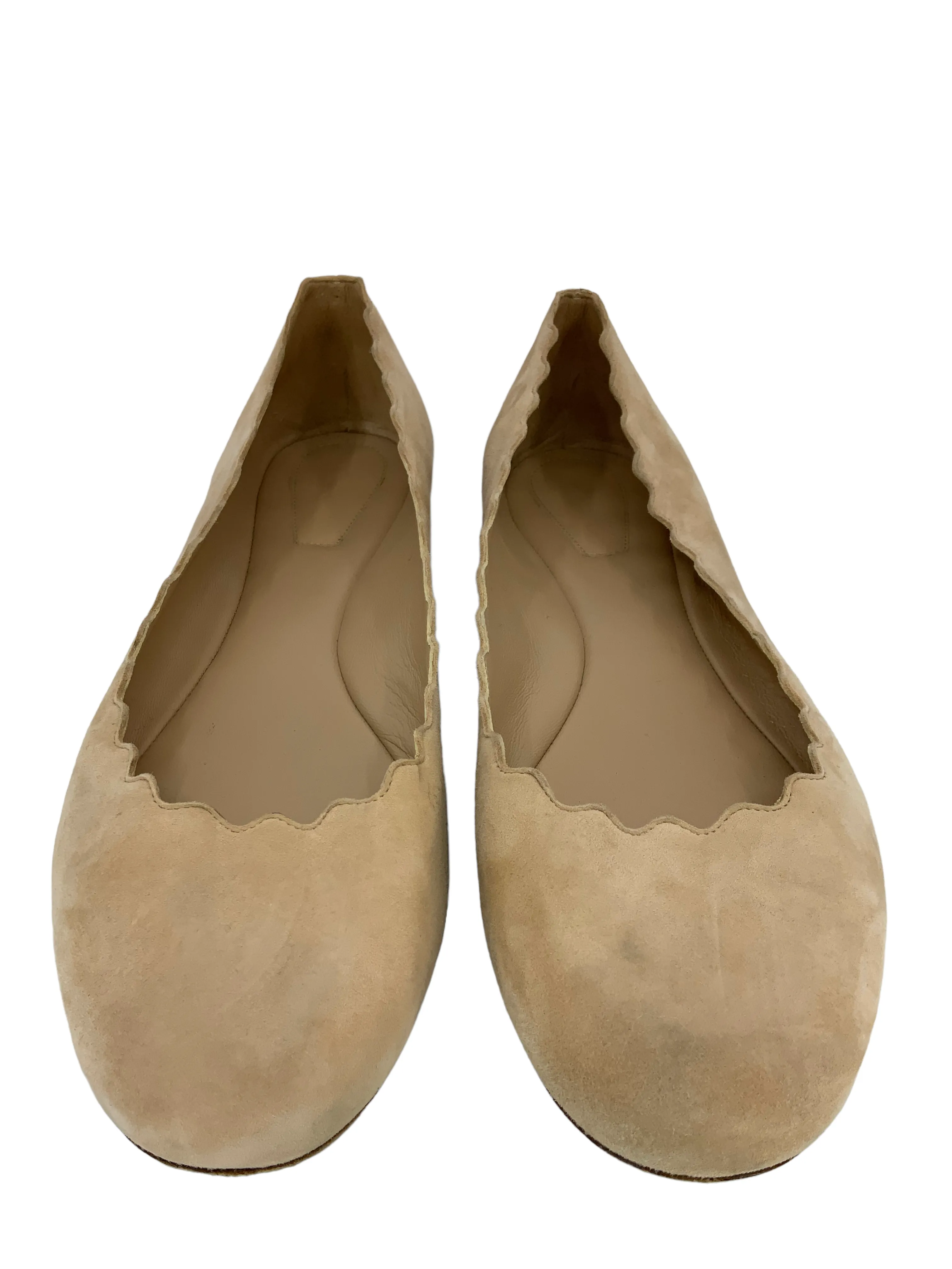 Scalloped Suede Ballet Flats by CHLOE - Size 9.5