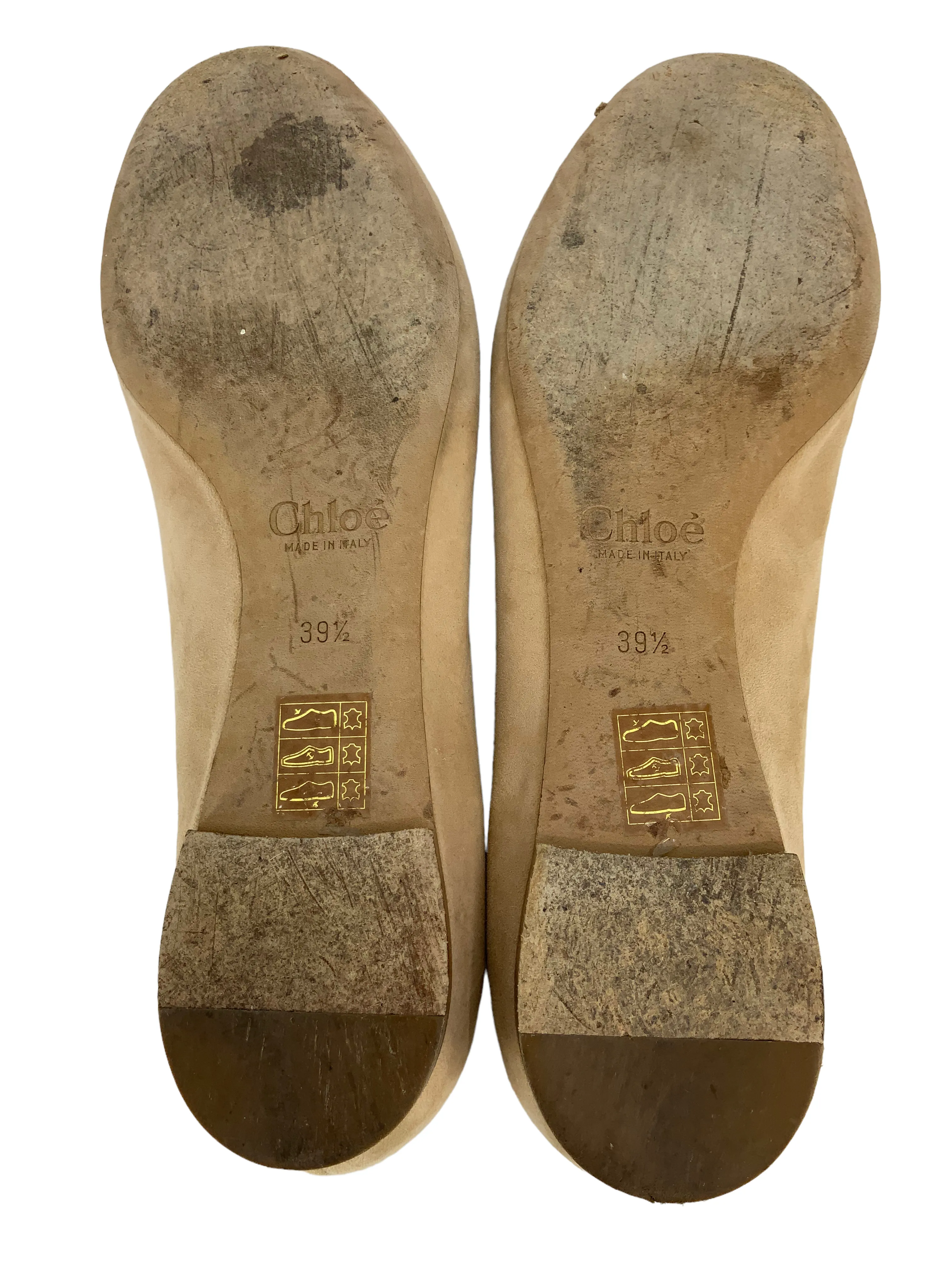 Scalloped Suede Ballet Flats by CHLOE - Size 9.5