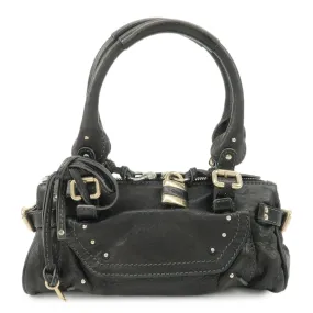 Chloe Paddington Leather Mini Boston Bag Hand Bag Black Used