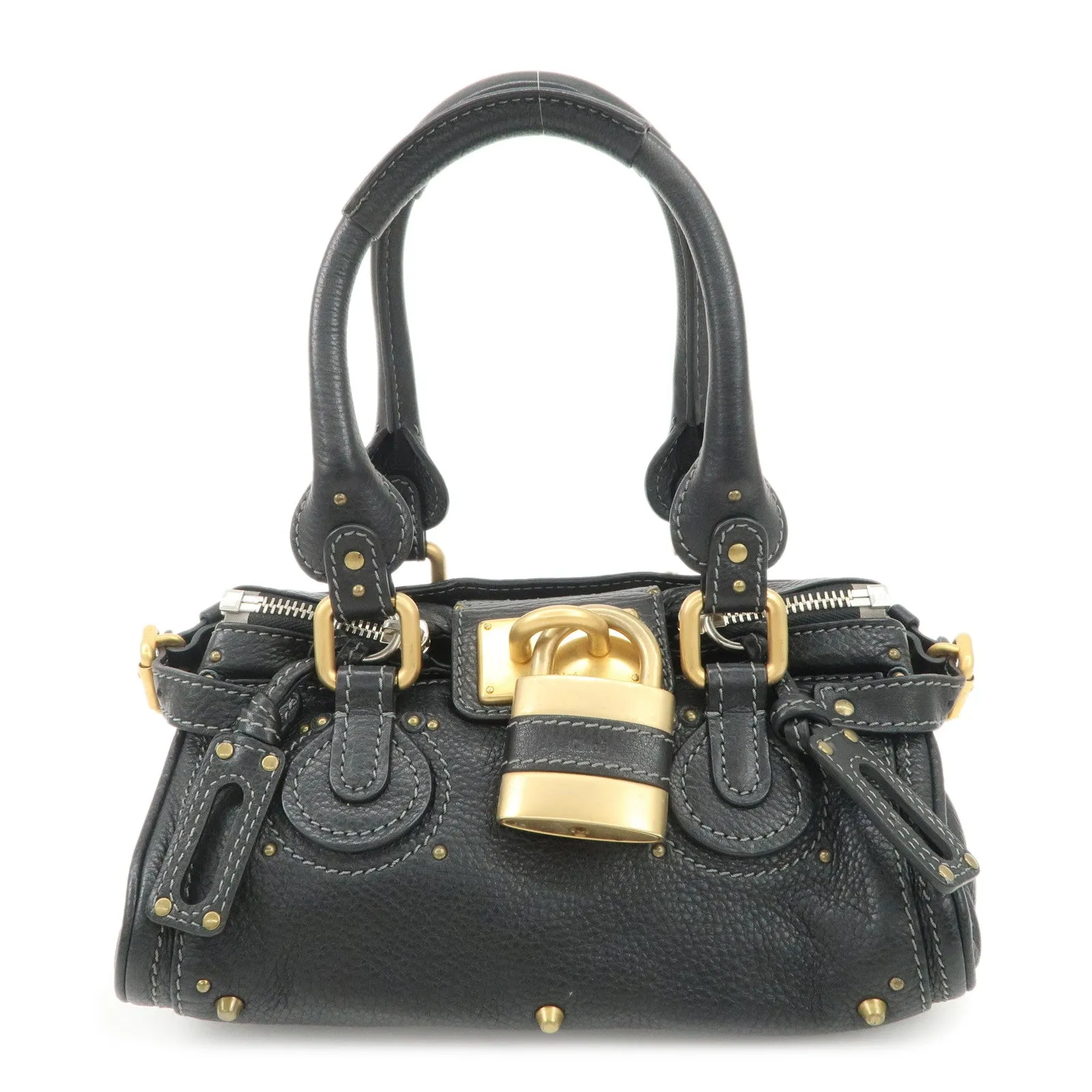 Chloe Paddington Leather Mini Hand Bag Black Used