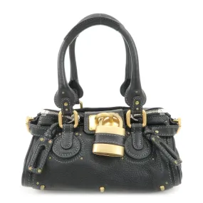 Chloe Paddington Leather Mini Hand Bag Black Used