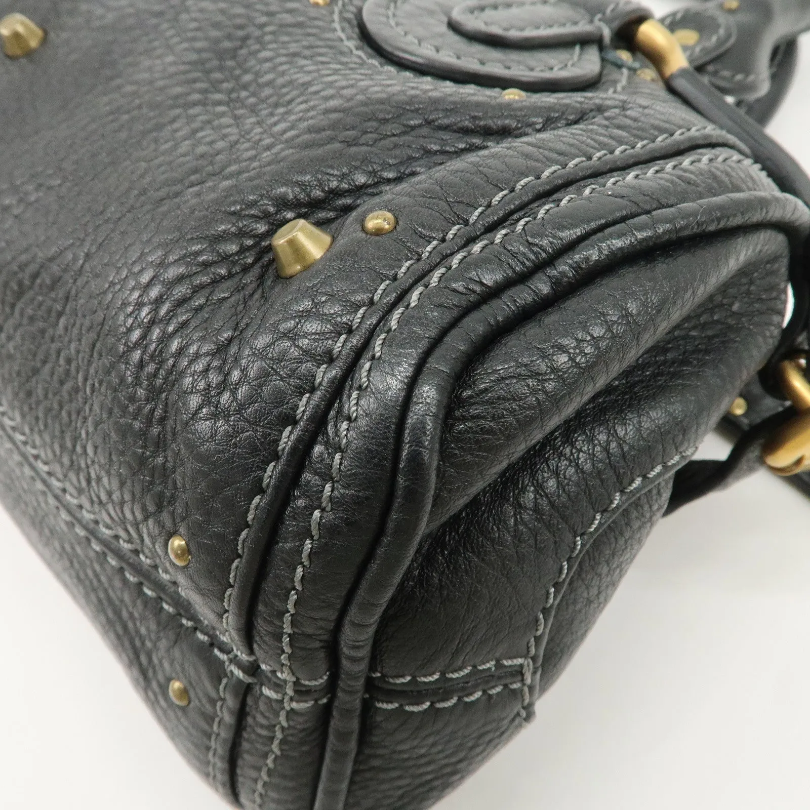 Chloe Paddington Leather Mini Hand Bag Black Used