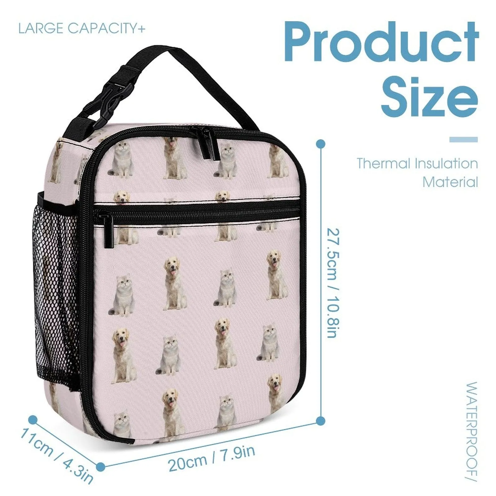 Custom Face Pink 3 in 1 Personalized School Backpack School Lunch Bag Pencil Case