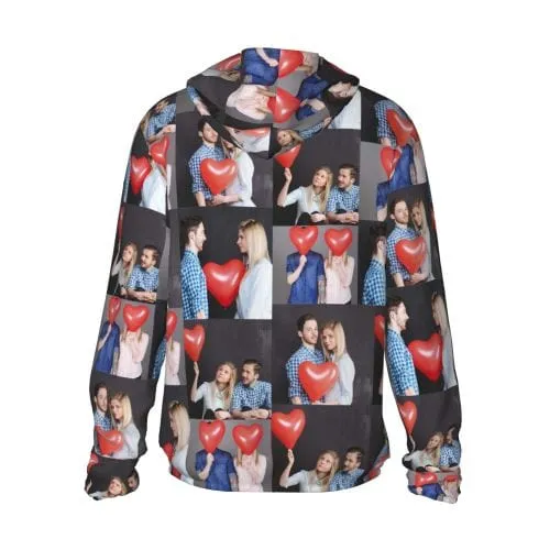 Custom Photo Unisex Sun Protection Lightweight Hoodie Long Sleeve Zipper Shirt