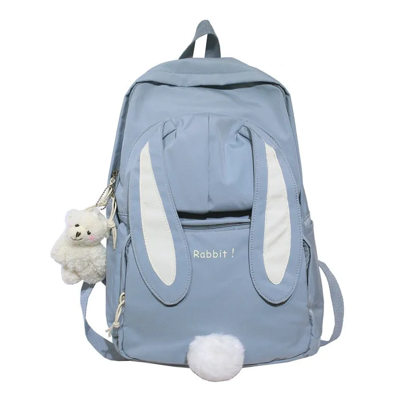 deanwangkt  Cute Rabbit Young Girl School Backpack Female Large Capacity Kawaii Back Pack Mochila Pink Women Bagpack Nylon Cartoon Schoolbag