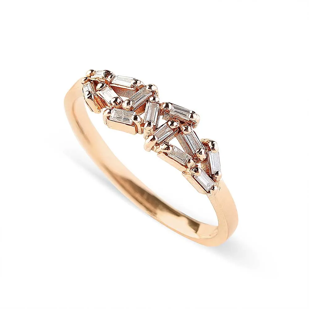 DIAMOND BAGUETTE HALF CHAOS RING
