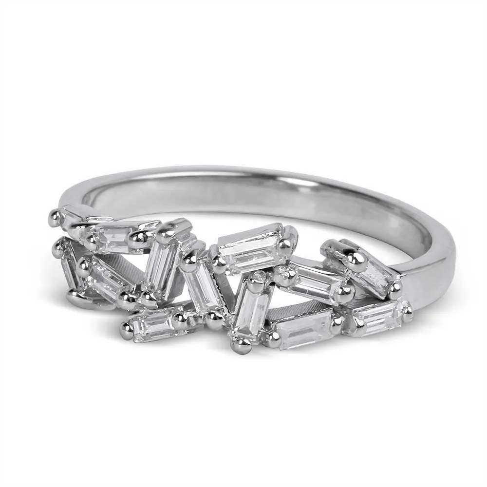 DIAMOND BAGUETTE HALF CHAOS RING