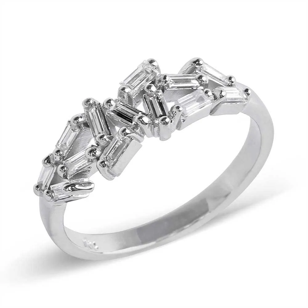 DIAMOND BAGUETTE HALF CHAOS RING