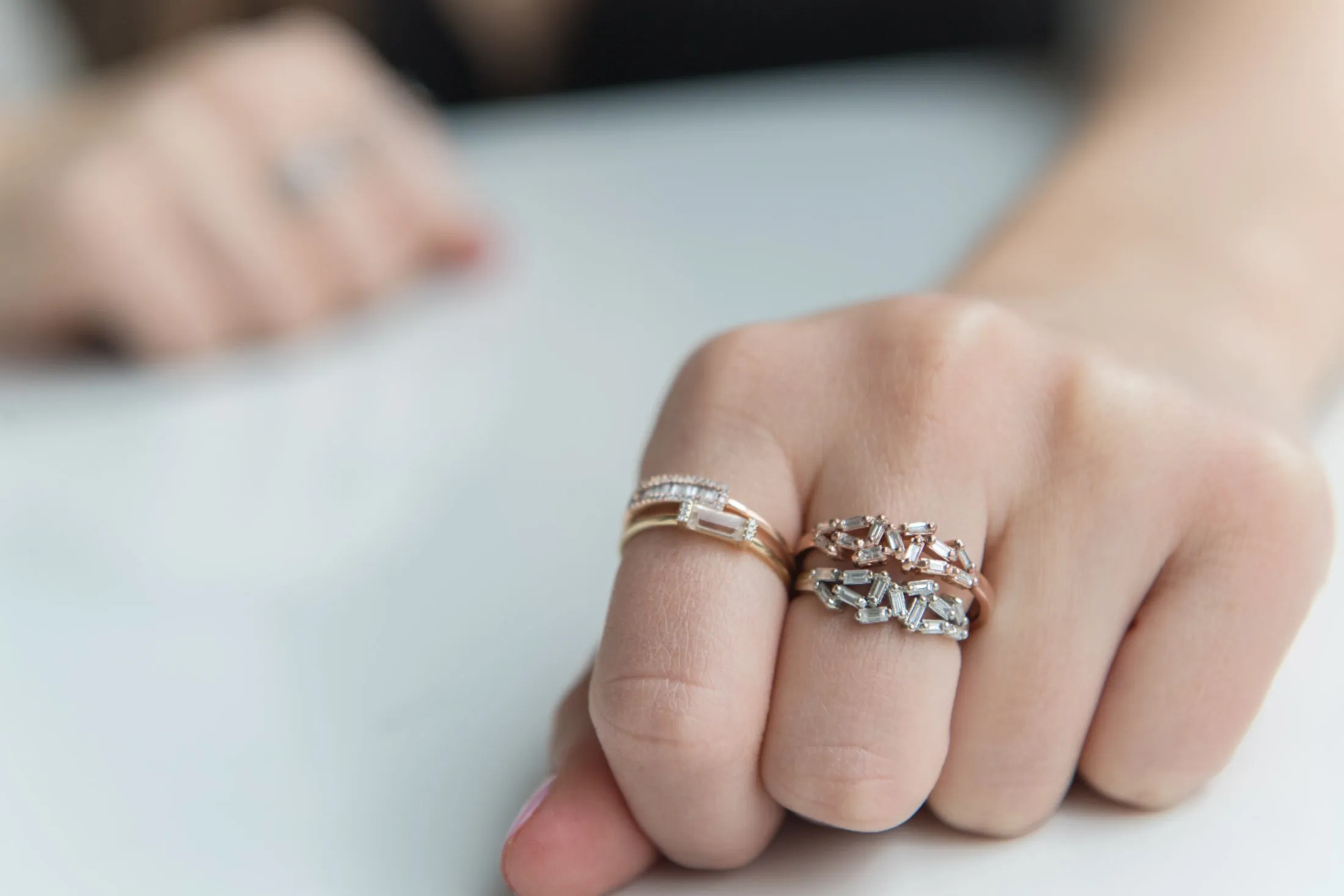 DIAMOND BAGUETTE HALF CHAOS RING