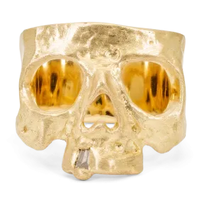 Diamond Snaggletooth Skull Ring - Size 6 - 11486