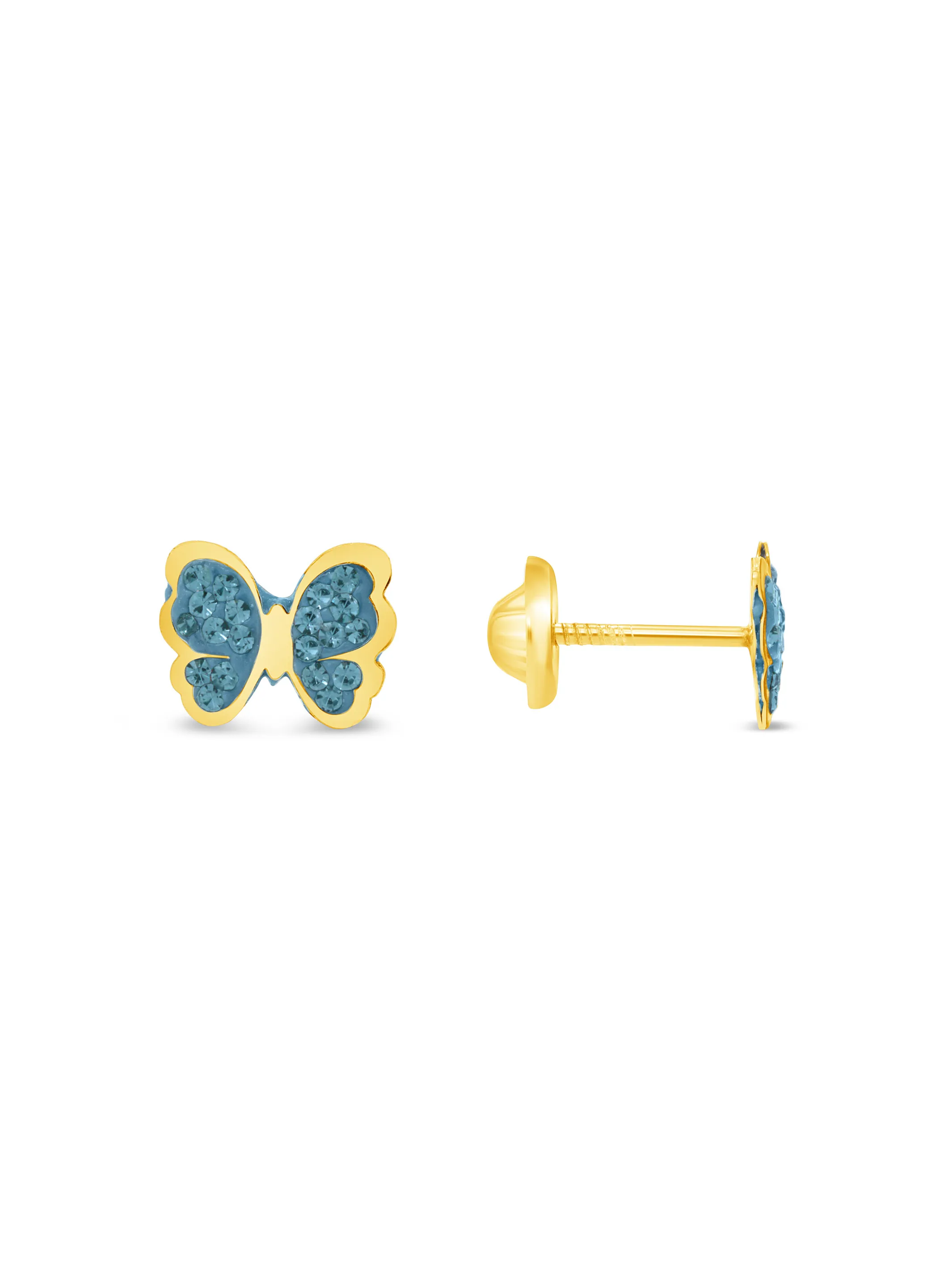 Kid Chloe Butterfly Stud Earrings 14K - AQUA