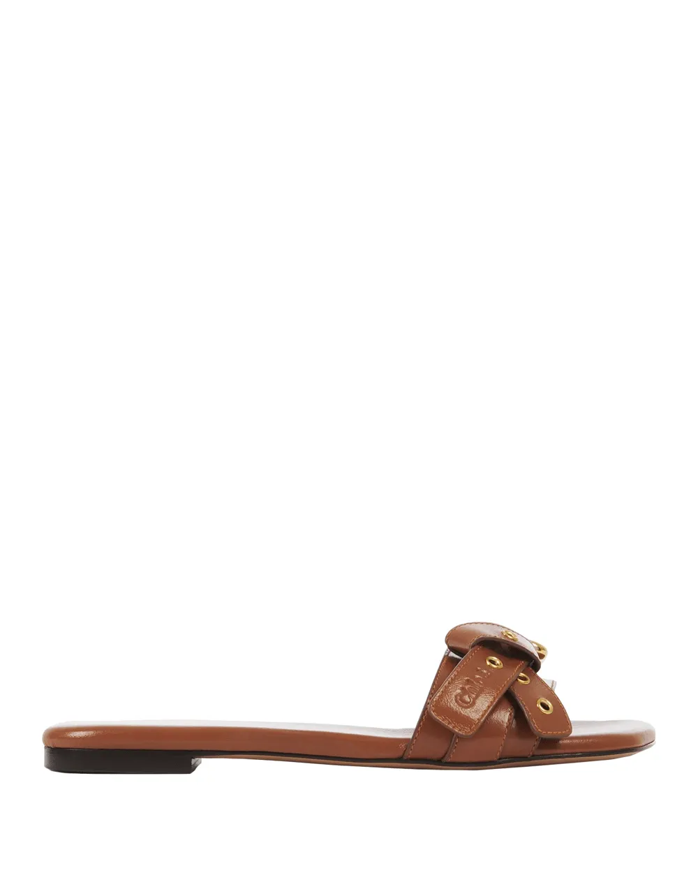 Mae Flat Slide in Clay brown