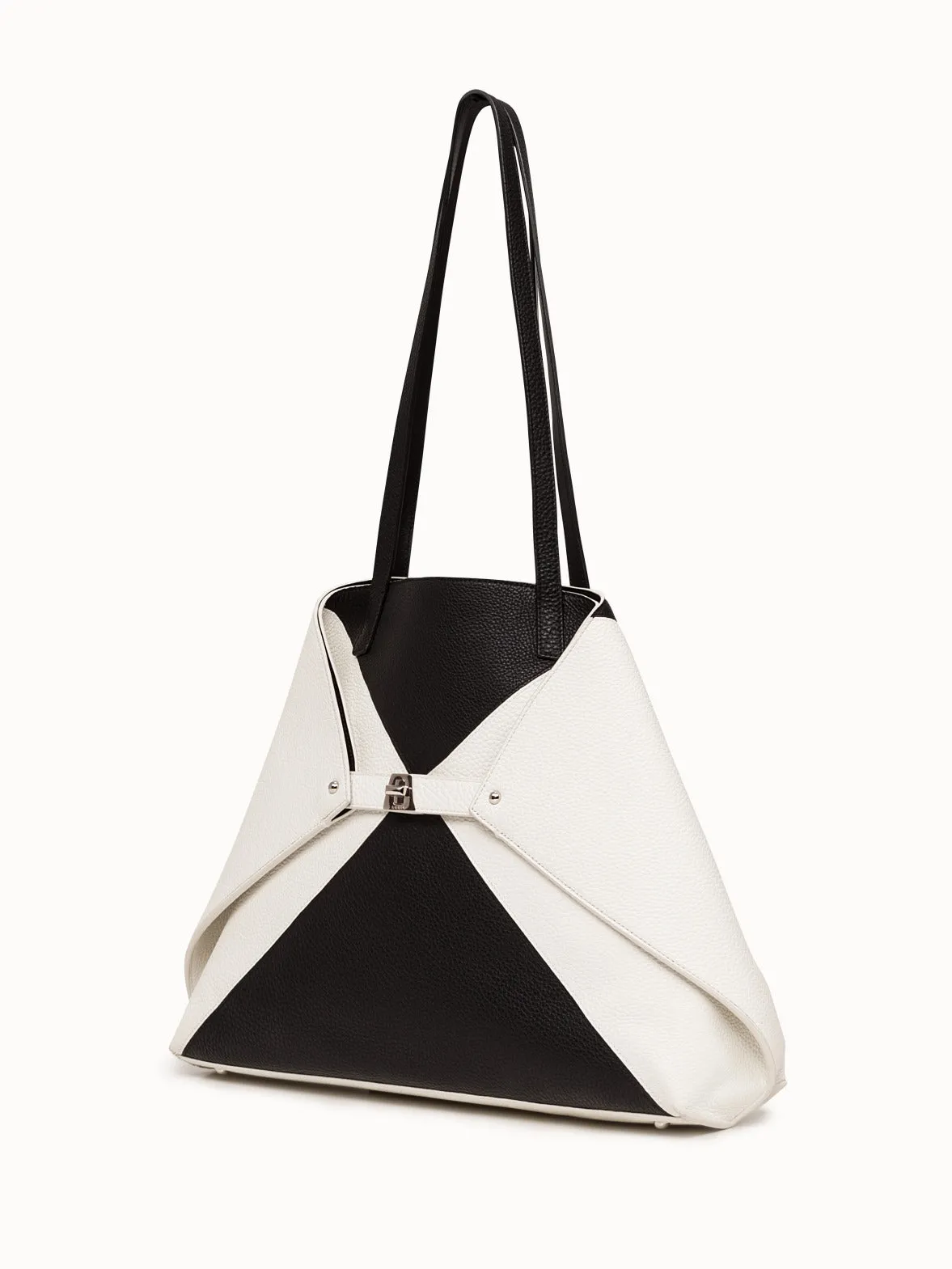 Medium Reversible Two-Tone Leather Handbag