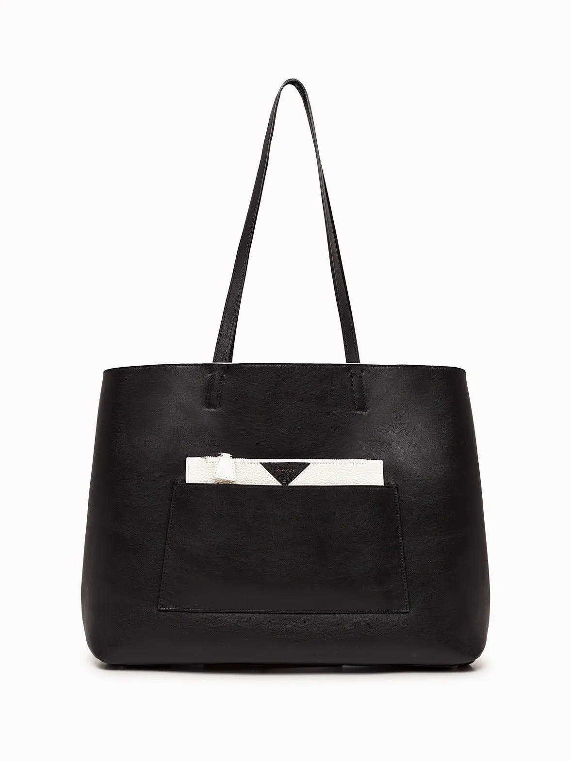 Medium Reversible Two-Tone Leather Handbag