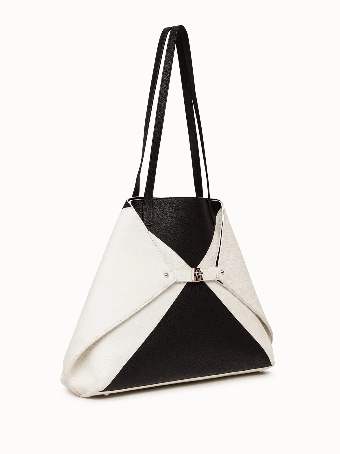Medium Reversible Two-Tone Leather Handbag