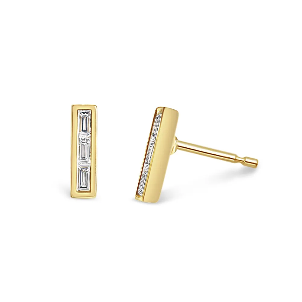 SAVANNAH BAGUETTE DIAMOND BAR EARRINGS