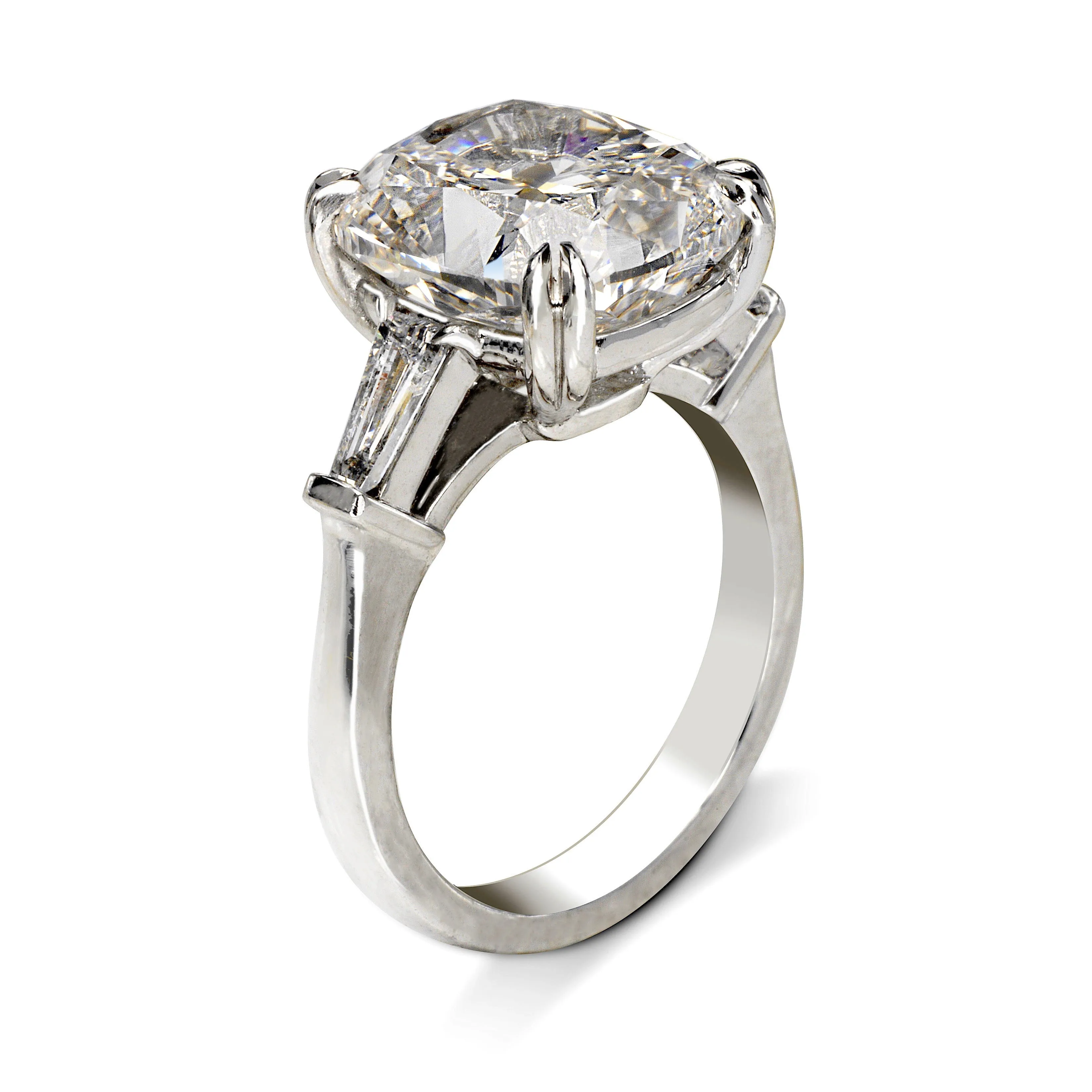 SCARLETT 7 CARAT CUSHION CUT G COLOR VVS2 CLARITY DIAMOND ENGAGEMENT RING PLATINUM GIA CERTIFIED 7 CT G VVS2 BY MIKE NEKTA